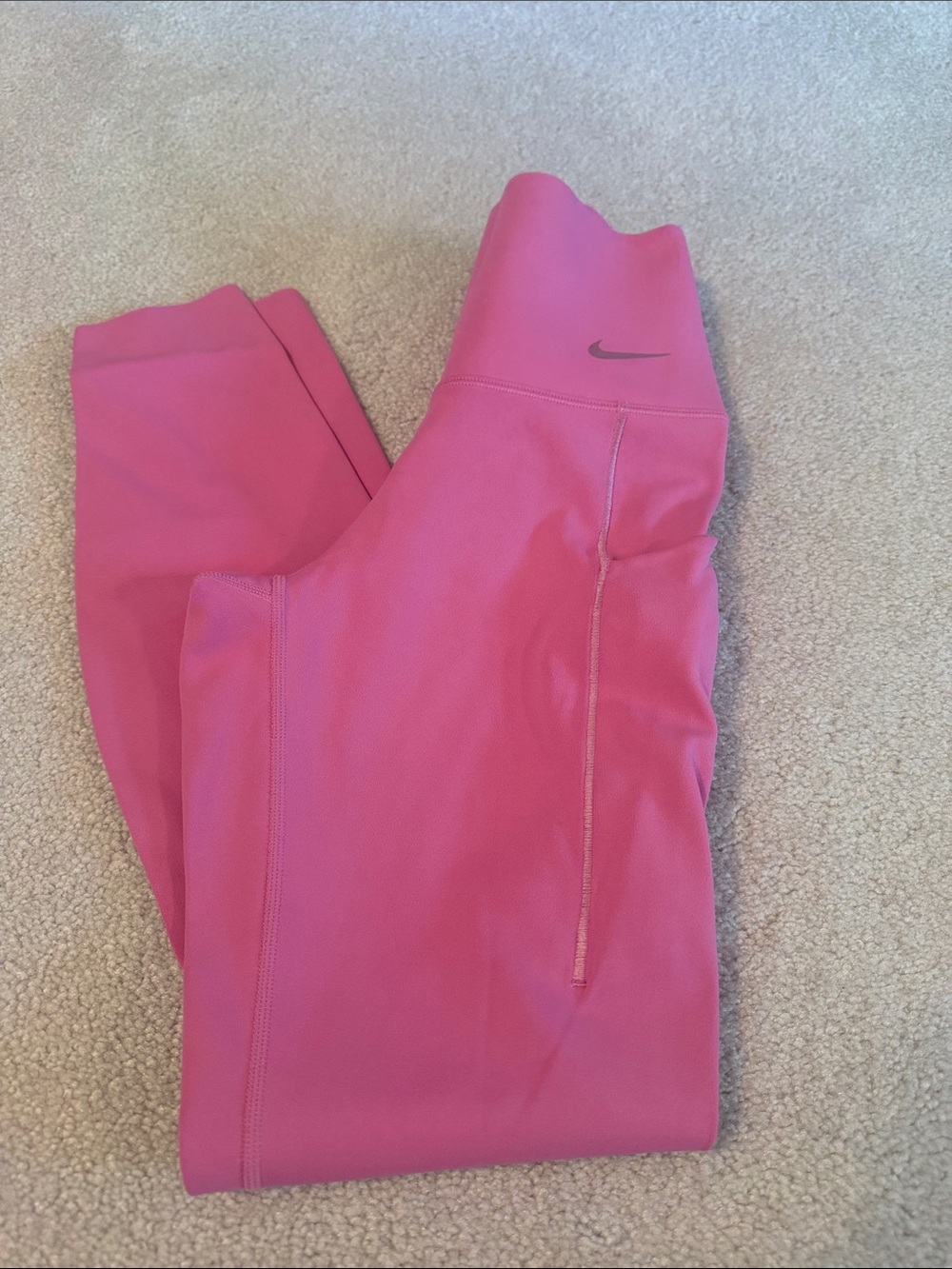 Nike Hot Pink Performance Leggings with Small Swoosh